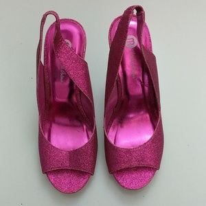 Glittery Pink Slingbacks Size 8.5